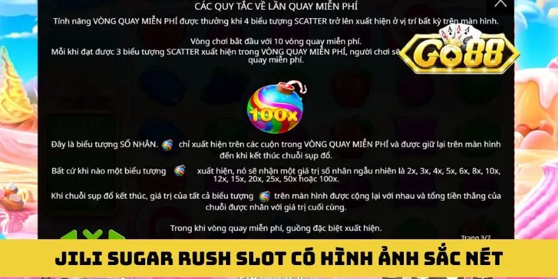 JILI Sugar Rush slot có hình ảnh sắc nét và sống động